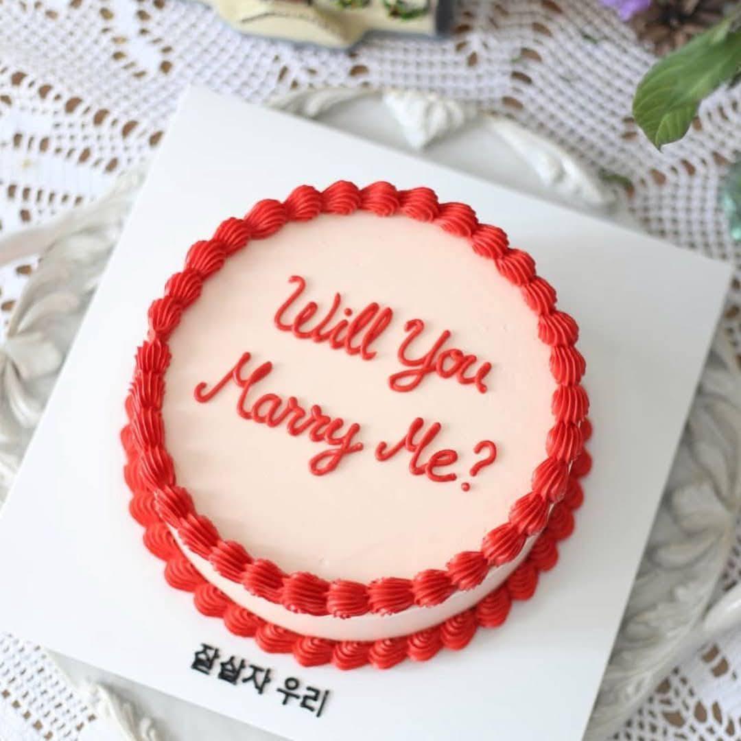 Bánh sinh nhật tròn Will you marry me