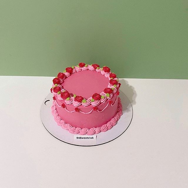 Bánh kem sinh nhật style Hàn màu hồng cute