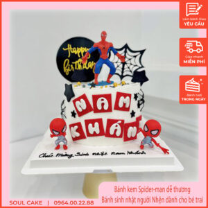 Bánh kem Spider-man dễ thương, Bánh sinh nhật Người nhện dành cho bé trai