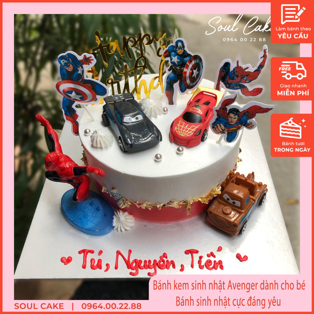 Bánh kem sinh nhật Avengers dành cho bé, Bánh sinh nhật cực đáng yêu