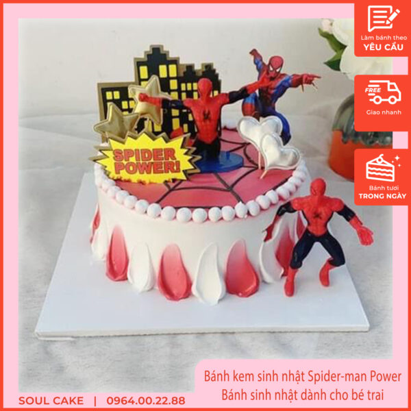 Bánh kem sinh nhật Spider-man Power, Bánh sinh nhật dành cho bé trai