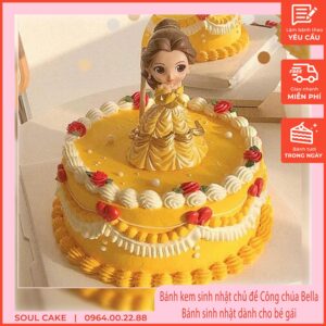 Bánh kem sinh nhật chủ đề Công chúa Bella, Bánh sinh nhật dành cho bé gái