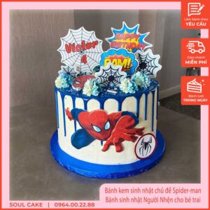 Bánh kem sinh nhật chủ đề Spider-man, Bánh sinh nhật Người nhện cho bé trai