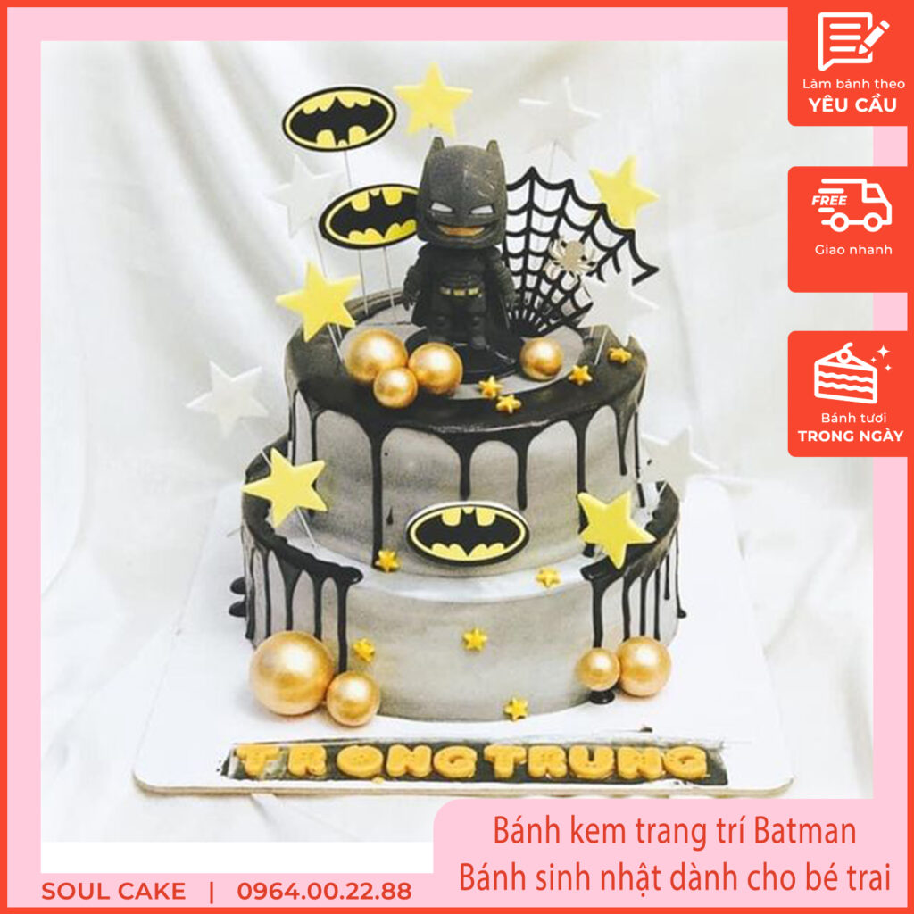 Bánh kem trang trí Batman, Bánh sinh nhật dành cho bé trai