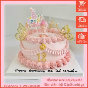 Mẫu bánh kem Công chúa nhỏ, Bánh sinh nhật 12 tuổi cho bé gái