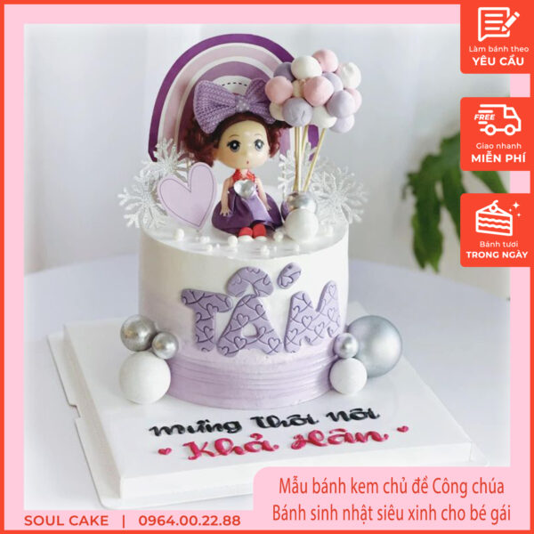 Mẫu bánh kem chủ đề Công chúa, Bánh sinh nhật siêu xinh cho bé gái