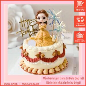 Mẫu bánh kem trang trí Bella đẹp mắt, Bánh sinh nhật dành cho bé gái