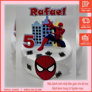 Mẫu bánh sinh nhật đơn giản cho bé trai, Bánh kem trang trí Spider-man