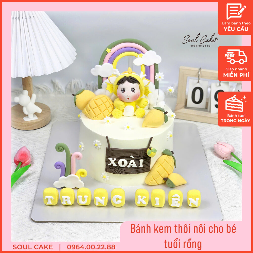 Bánh kem thôi nôi cho bé tuổi rồng