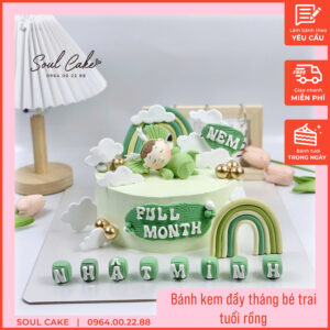 Bánh kem đầy tháng bé trai tuổi rồng