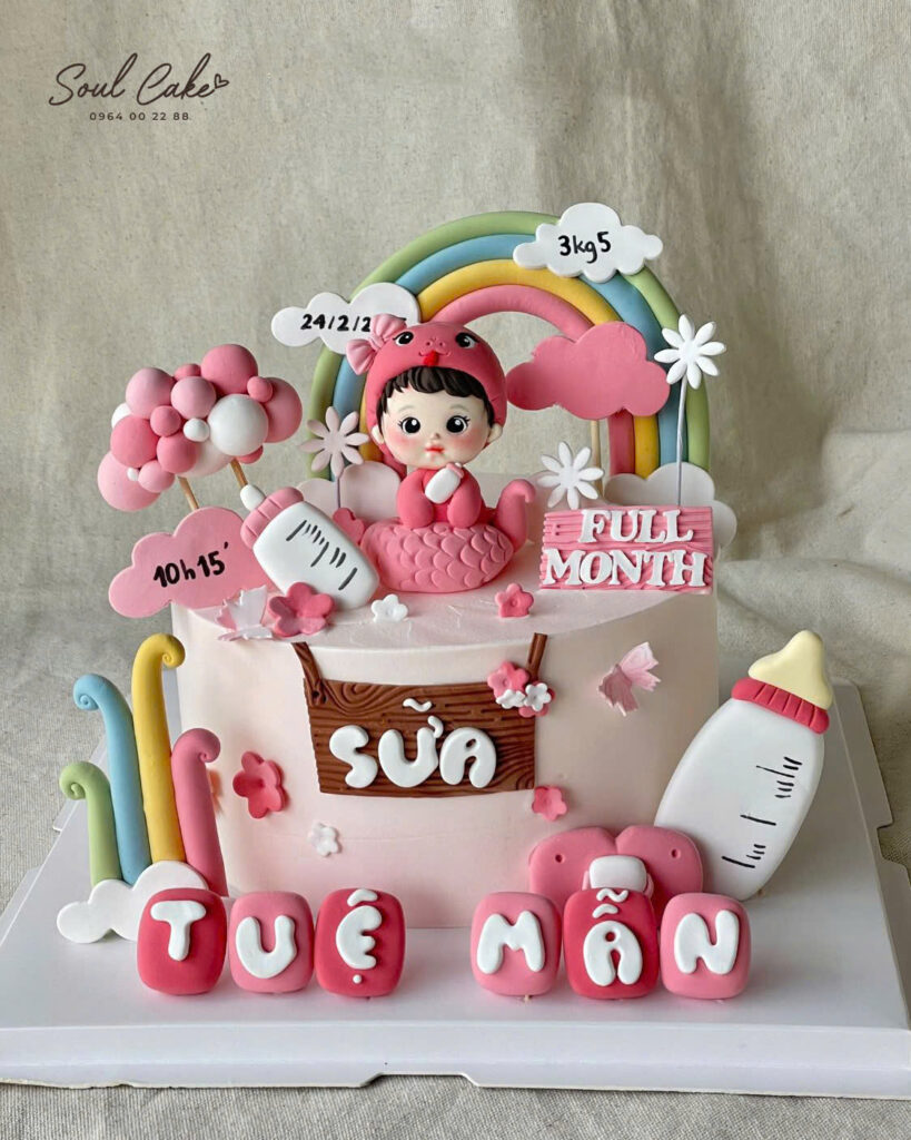 bánh kem cho bé gái tuổi rắn