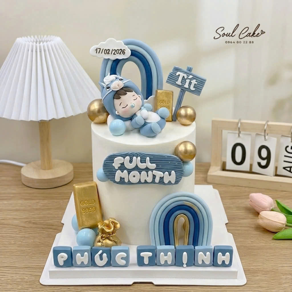 bánh kem đầy tháng bé tuổi ngựa
