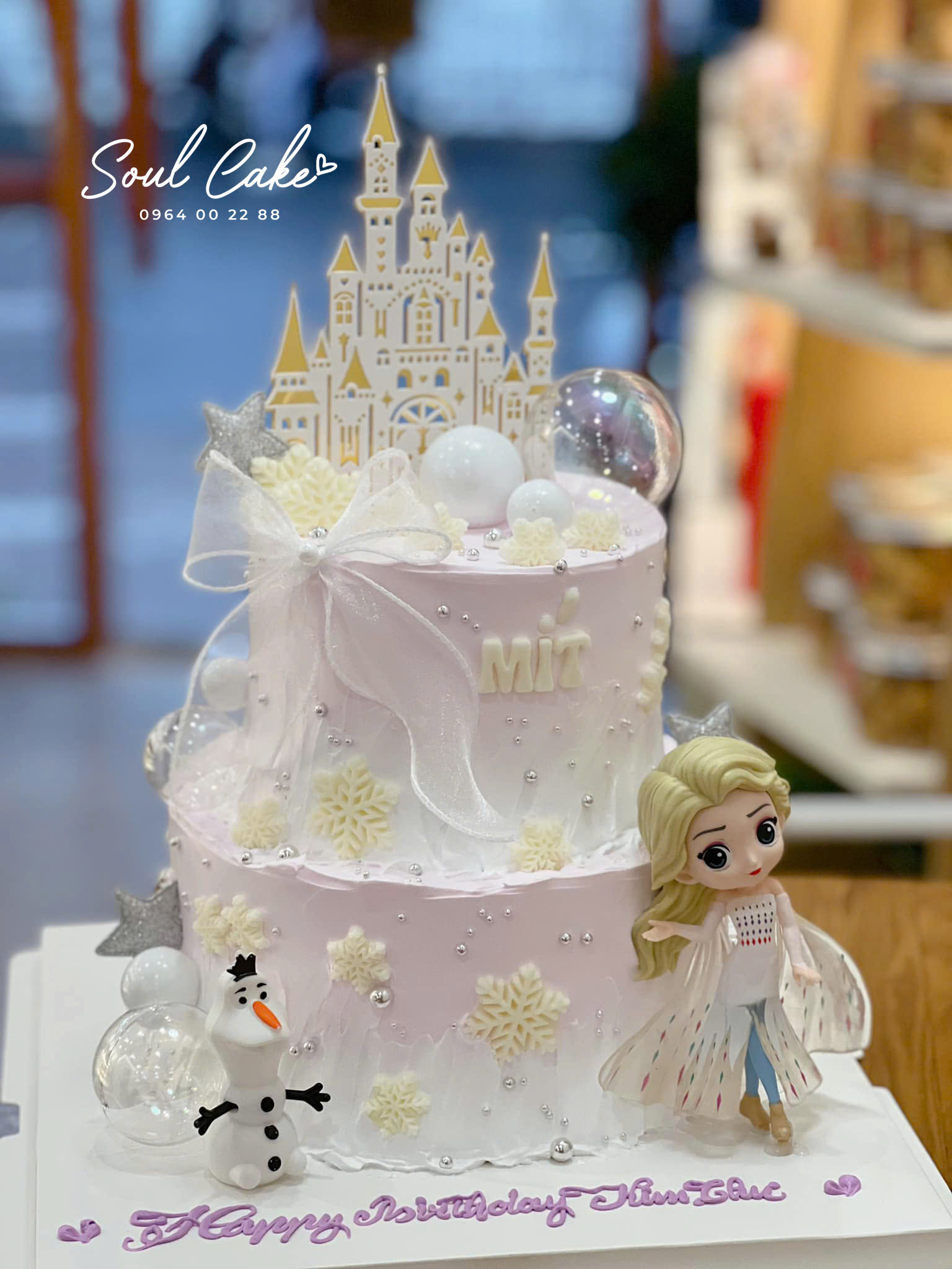 Bánh sinh nhật công chúa elsa 2 tầng